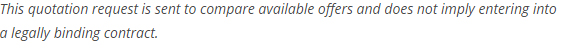 Email disclaimer example stating a quotation is not a binding contract