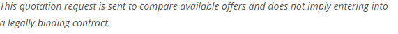 Email disclaimer example stating a quotation is not a binding contract