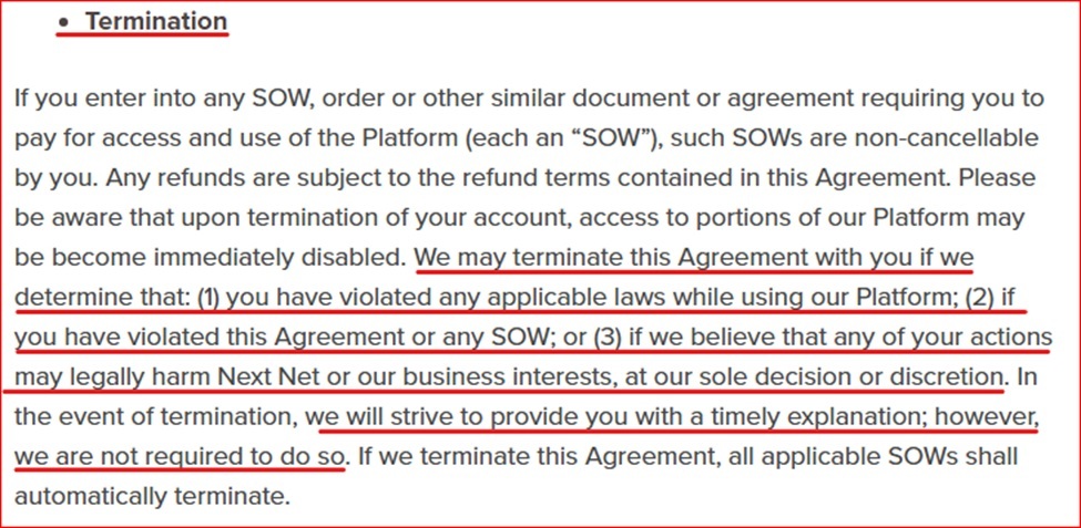 Hoth Terms termination clause